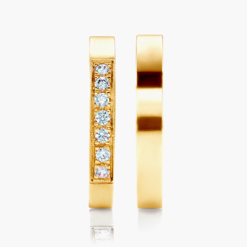 Obrączki ślubne: złote, płaskie, 3 mm